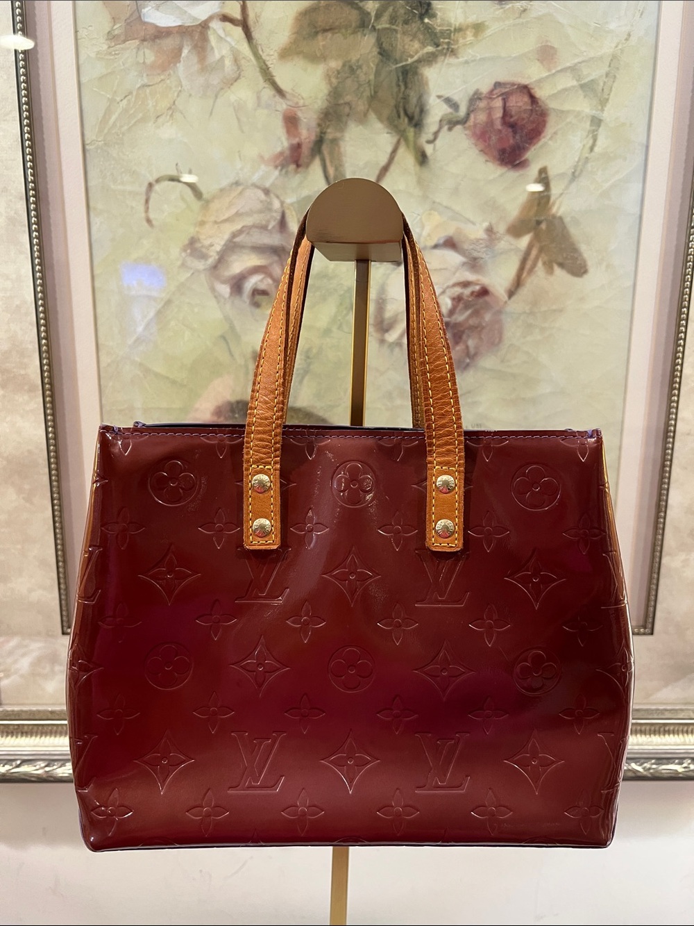 Louis Vuitton Reade PM Brown Vernis Vintage Handbag with COA